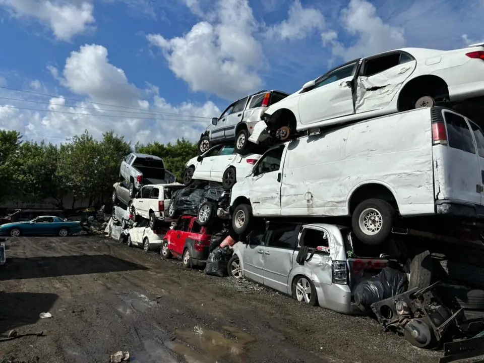 Damaged vehicles ready for responsible junk-car removal